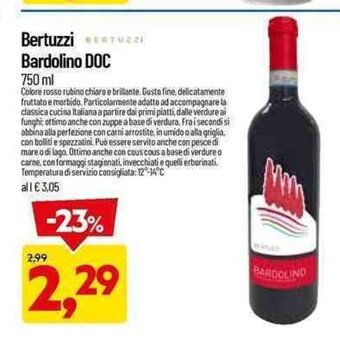 DPiù Bertuzzi Bardolino DOC 750 ml offerta