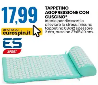 Eurospin ES Sport Tappetino Agopressione con Cuscino offerta