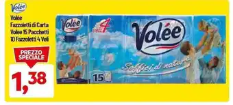 DPiù Volée Fazzoletti di Carta Volee 15 Pacchetti 10 Fazzoletti 4 Veli offerta