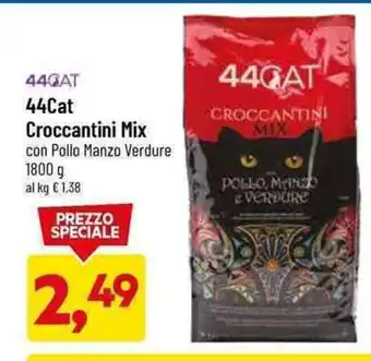 DPiù 44 Cat Croccantini Mix con Pollo Manzo Verdure 1800 g offerta