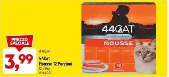 DPiù 44 Cat Mousse 12 Porzioni 12 x 85 g offerta