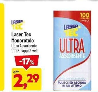 DPiù Laser Tec Monorotolo Ultra Assorbente 100 Strappi 3 Veli offerta