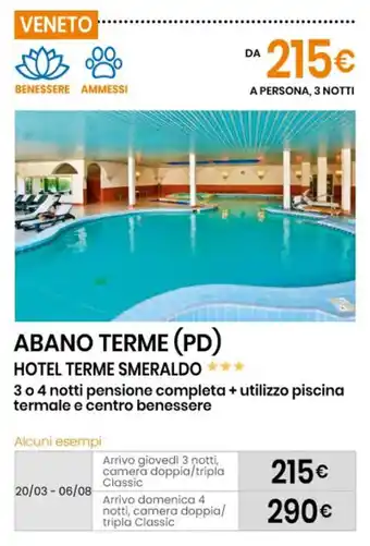 Eurospin Abano Terme (PD) Hotel Terme Smeraldo 3 notti offerta