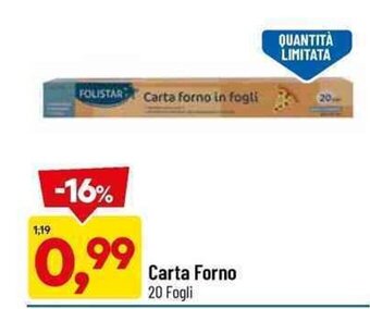 DPiù Carta Forno 20 Fogli offerta