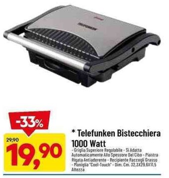 Telefunken Bistecchiera 1000 Watt