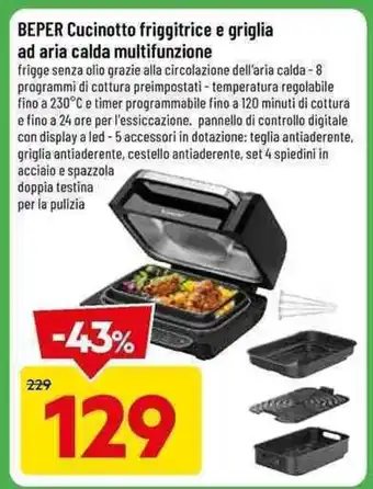 DPiù Beper Cucinotto friggitrice e griglia ad aria calda multifunzione offerta