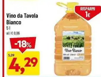 DPiù Vino da Tavola Bianco 5 L offerta