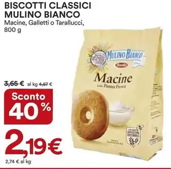 Ipercoop Barilla Mulino Bianco Biscotti Classici 800 g offerta