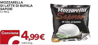 Ipercoop Mozzarella di Latte di Bufala Sapori 6 x 100 g offerta