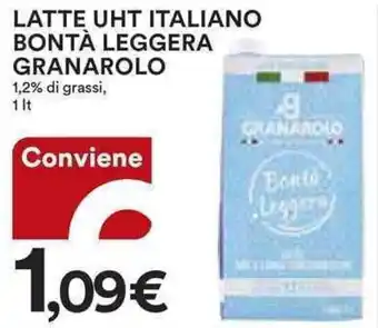 Ipercoop Granarolo Latte UHT Italiano Bontà Leggere 1 lt offerta