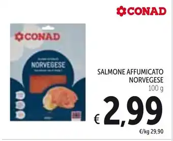 Spazio Conad Salmone Affumicato Norvegese 100g offerta