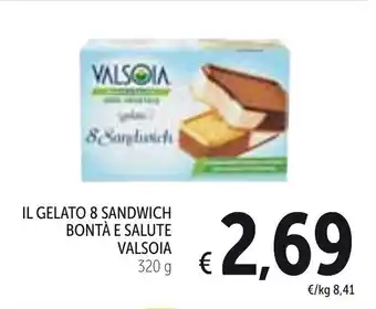 Spazio Conad Valsoia IL Gelato 8 Sandwich Bontà e Salute 320g offerta