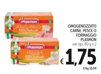 Spazio Conad Plasmon Omogeneizzato Carne, Pesce o Formaggio 80gx2 offerta
