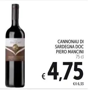 Spazio Conad Cannonau di Sardegna DOC Piero Mancini 75cl offerta