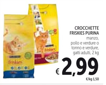 Spazio Conad Purina Friskies Crocchette 2kg offerta