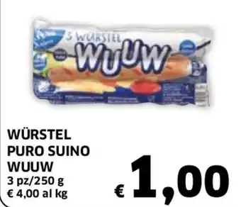 Wuuw Würstel Puro Suino 3 pz/250 g