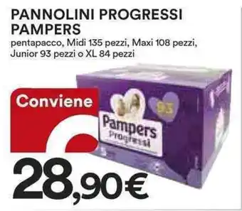 Ipercoop Pampers Pannolini Progressi 135/108/93/84 pezzi offerta