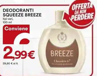 Ipercoop Breeze Deodoranti Squeeze 100 ml offerta