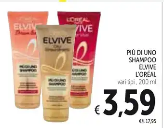 Spazio Conad L'Oreal Elvive Più di Uno Shampoo 200ml offerta