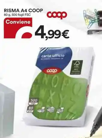 Ipercoop Coop Risma A4 80 gm 500 fogli offerta