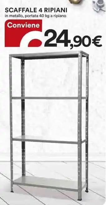 Ipercoop Scaffale 4 Ripiani 40 kg offerta