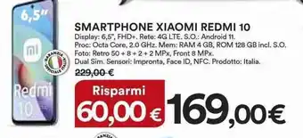 Ipercoop Xiaomi Redmi 10 Smartphone offerta