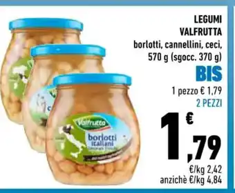 Conad Legumi Valfrutta borlotti, cannellini, ceci. 570 g sgocc, 370 g offerta