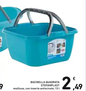 Spazio Conad Bacinella Quadrata Stefanplast 13l offerta