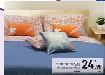 Spazio Conad Flower Completo Letto 2 Piazze 240x275cm offerta