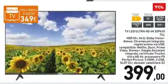 Spazio Conad TCL TV Led Ultra HD 4K 55P610 offerta