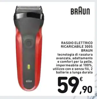 Braun Rasoio Elettrico Ricaricabile 300s