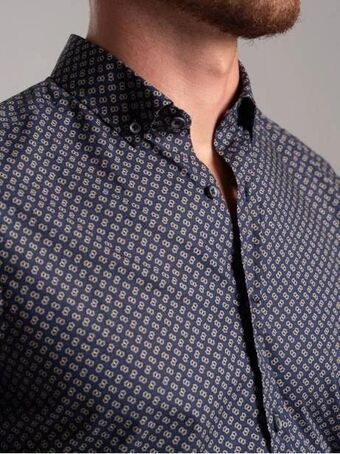 Invidia Camicia uomo fantasia stampa disegno geometrico tessuto popeline offerta