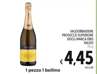 Spazio Conad Valdo Valdobbiadene Prosecco Superiore Docg Marca Oro 75cl offerta