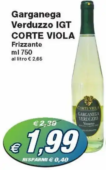 Prix Quality Corte Viola Garganega Verduzzo IGT Frizzante ml 750 offerta
