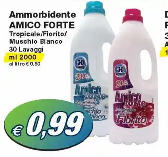 Prix Quality Amico Forte Ammorbidente Tropicale/Fiorito/Muschio Bianco 30 Lavaggi ml 2000 offerta