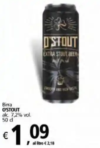 O'Stout Birra Alc. 7,2% Vol. 50 cl