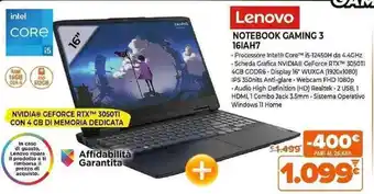 Expert Lenovo Notebook Gaming 3 16IAH7 offerta