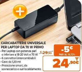 Trust Caricabatterie Universale per Laptop da 70 W Primo