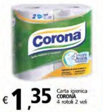 Corona Carta Igienica 4 Rotoli 2 Veli