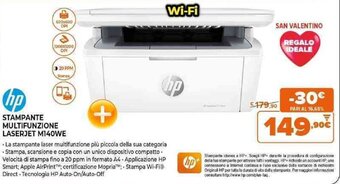 Expert hp Stampante Multifunzione Laserjet M140WE offerta