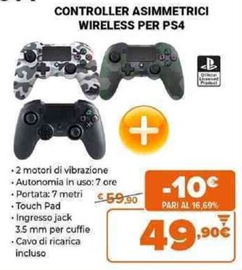 Expert nacon Controller Asimmetrici Wireless per PS4 offerta