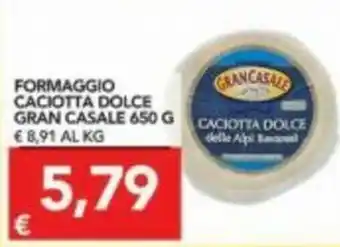 TuoDi Gran Casale Formaggio Caciotta Dolce 650 g offerta