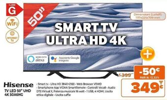 Expert Hisense TV LED 50" UHD 4K 50A6HG offerta