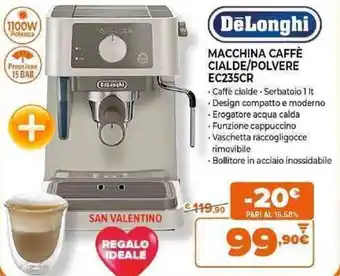 Expert DeLonghi Macchina Caffè Cialde/Polvere EC235CR offerta