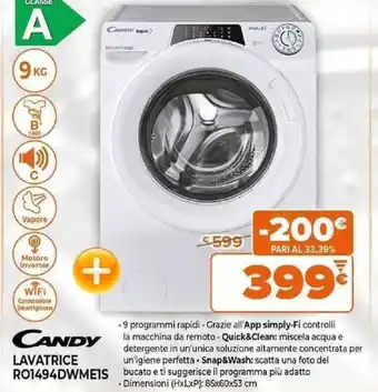 Expert Candy Lavatrice R01494DWME1S offerta