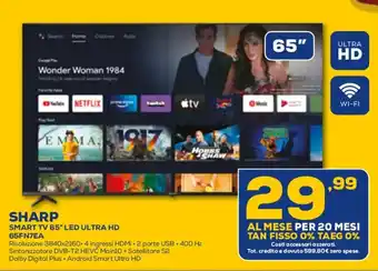 Euronics Sharp Smart TV 65" LED Ultra HD 65FN7EA offerta