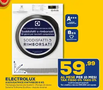 Euronics Electrolux Asciugatrice EW7H583B 8 kg offerta