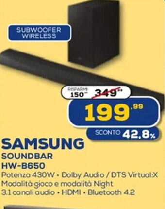Euronics Samsung Soundbar HW-B650 offerta