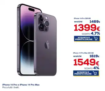 Euronics Apple iPhone 14 Pro 256 GB offerta