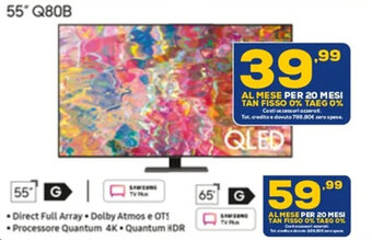 Euronics Samsung 55" Q80B offerta